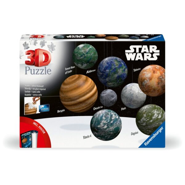 Ravensburger - Puzzle 3D planetele din galaxia Star Wars 531 piese - RVS3D11577