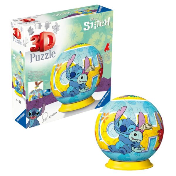 Ravensburger - Puzzle 3D bila Disney Stitch 72 piese - RVS3D11596