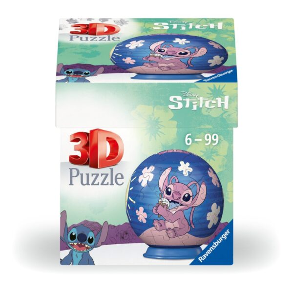 Ravensburger - Puzzle 3D bila Disney Stitch Angel 54 piese - RVS3D11598