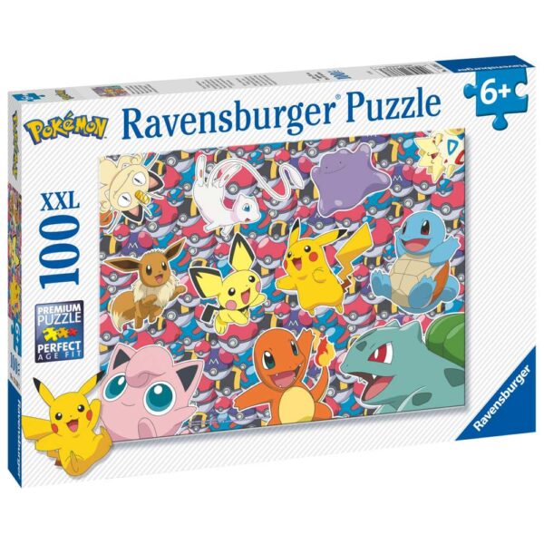 Ravensburger - Puzzle Pokemon gata de lupta 100 piese XXL - RVSPC13338