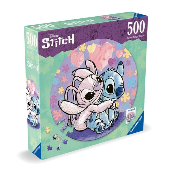 Ravensburger - Puzzle rotund Disney Stitch 500 piese - RVSPA17581