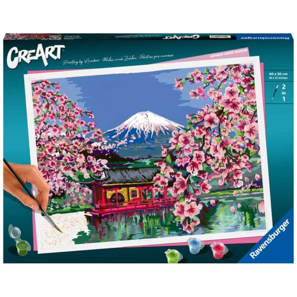 Ravensburger - CreArt pictura pe numere pentru adulti flori de cires japonez - RVSPBN20177