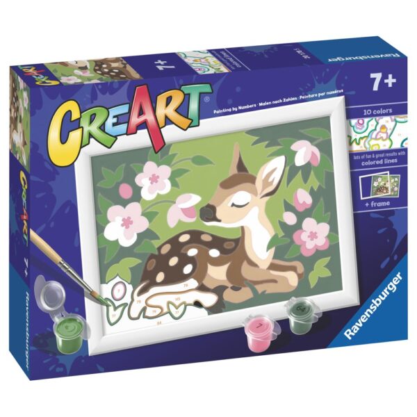 Ravensburger - CreArt pictura pe numere pentru copii pui de caprioara si flori - RVSPBN20178