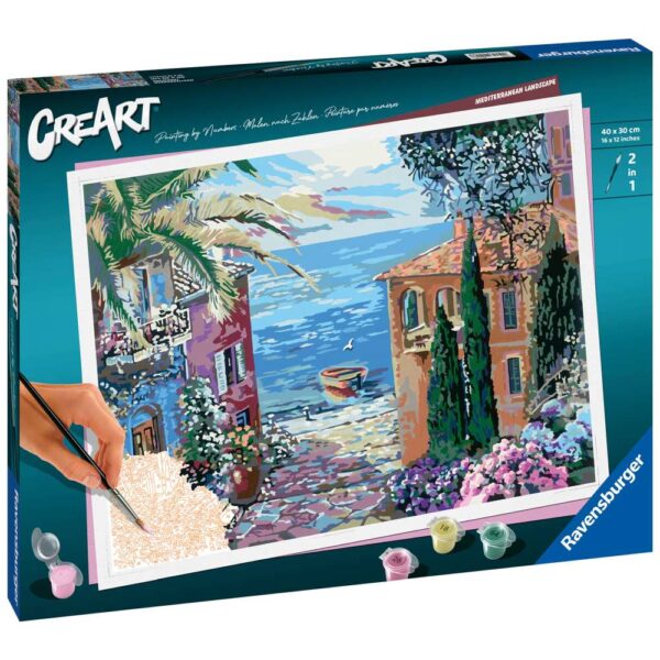 Ravensburger - CreArt pictura pe numere pentru adulti peisaj mediteranean - RVSPBN20218