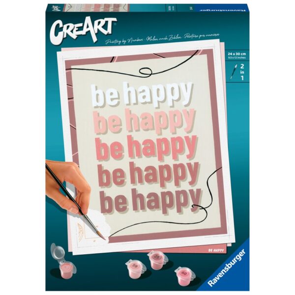 4005556235445_FRONT_3D Ravensburger - CreArt pictura pe numere pentru adulti Be Happy - RVSPBN23544