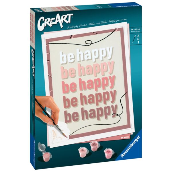 4005556235445_LEFT_3D Ravensburger - CreArt pictura pe numere pentru adulti Be Happy - RVSPBN23544