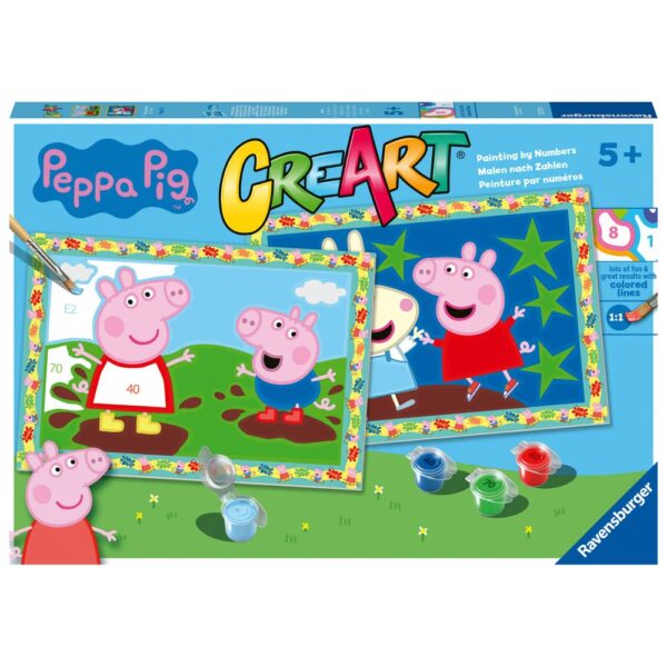 Ravensburger - CreArt pictura pe numere pentru copii 2 sabloane Peppa Pig - RVSPBN23570