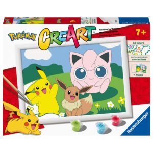 Ravensburger - CreArt pictura pe numere pentru copii personaje Pokemon - RVSPBN23571