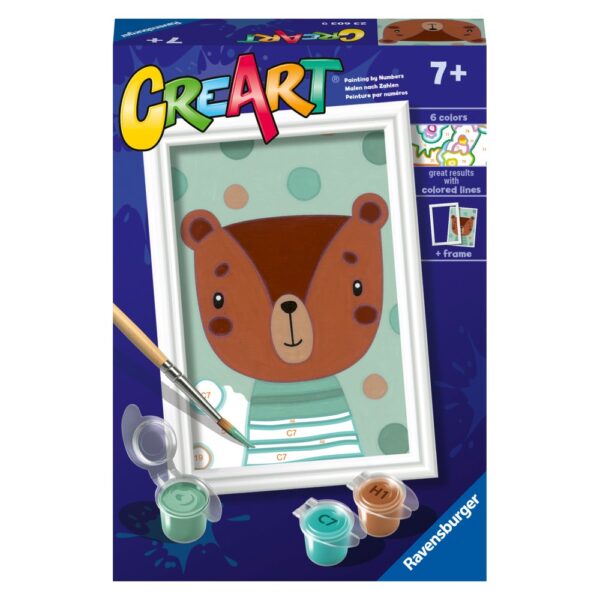 Ravensburger - CreArt pictura pe numere pentru copii ursulet dragut - RVSPBN23603