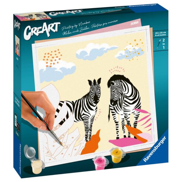 Ravensburger - CreArt pictura pe numere pentru adulti zebre - RVSPBN23666