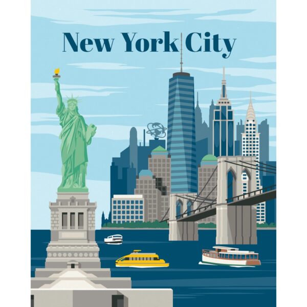 Ravensburger - CreArt pictura pe numere pentru adulti New York plin de culoare - RVSPBN23686