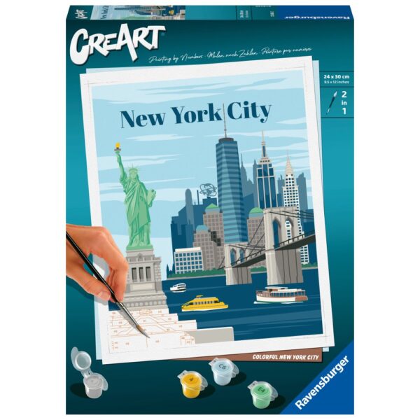 Ravensburger - CreArt pictura pe numere pentru adulti New York plin de culoare - RVSPBN23686