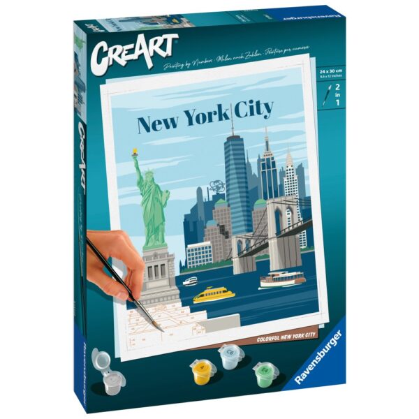 Ravensburger - CreArt pictura pe numere pentru adulti New York plin de culoare - RVSPBN23686