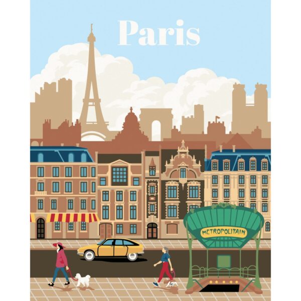 Ravensburger - CreArt pictura pe numere pentru adulti Paris plin de culoare - RVSPBN23687