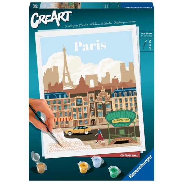 Ravensburger - CreArt pictura pe numere pentru adulti Paris plin de culoare - RVSPBN23687