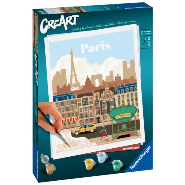 Ravensburger - CreArt pictura pe numere pentru adulti Paris plin de culoare - RVSPBN23687