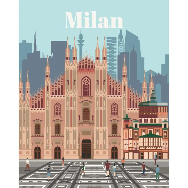 Ravensburger - CreArt pictura pe numere pentru adulti Milano plin de culoare - RVSPBN23688