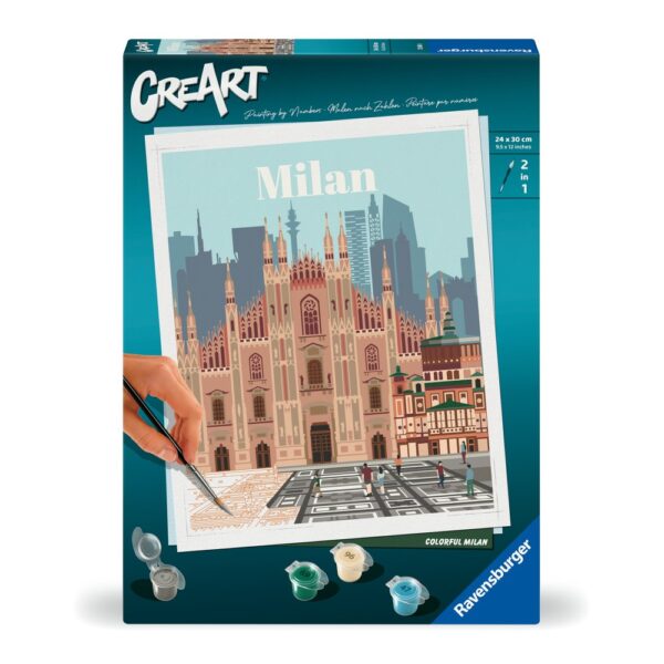 Ravensburger - CreArt pictura pe numere pentru adulti Milano plin de culoare - RVSPBN23688