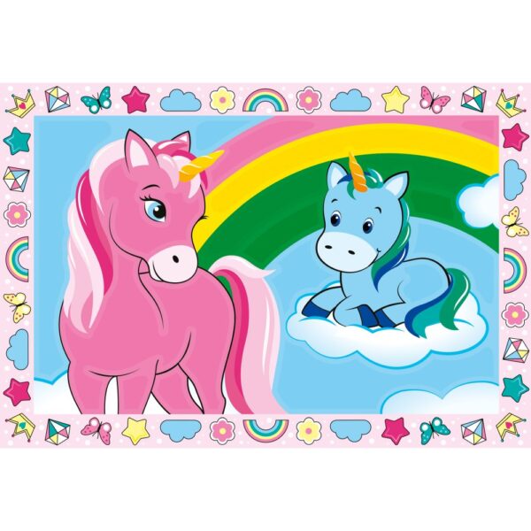 Ravensburger - CreArt pictura pe numere pentru copii 2 sabloane unicorni veseli - RVSPBN23699
