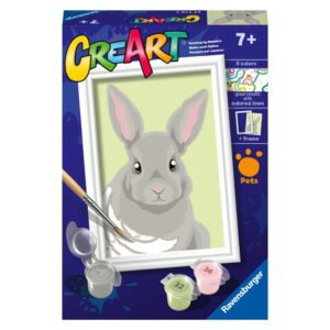 Ravensburger - CreArt pictura pe numere pentru copii iepuras gri - RVSPBN23718