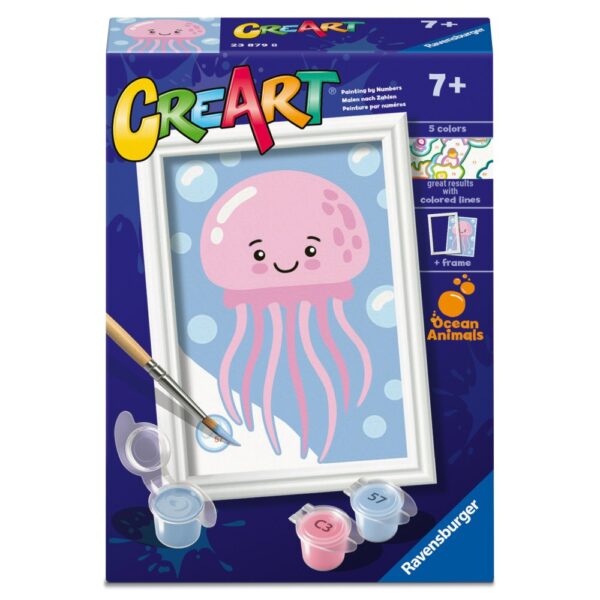 Ravensburger - CreArt pictura pe numere pentru copii meduza prietenoasa - RVSPBN23879