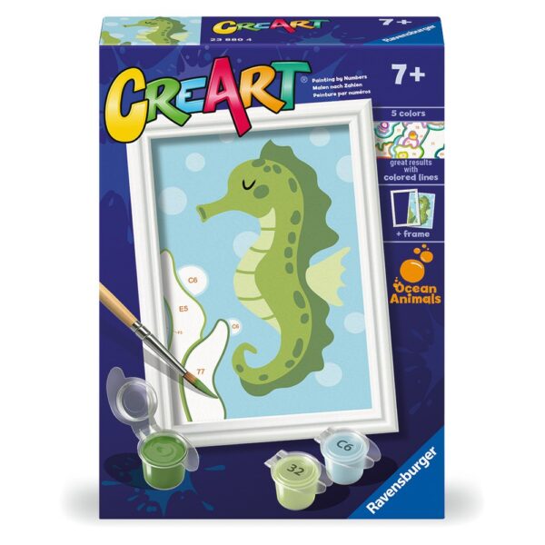 Ravensburger - CreArt pictura pe numere pentru copii calut de mare prietenos - RVSPBN23880