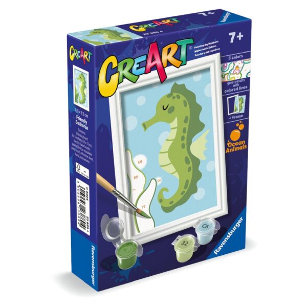 Ravensburger - CreArt pictura pe numere pentru copii calut de mare prietenos - RVSPBN23880