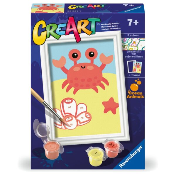 Ravensburger - CreArt pictura pe numere pentru copii crab prietenos - RVSPBN23881