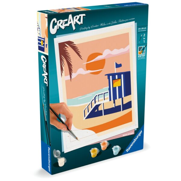 Ravensburger - CreArt pictura pe numere pentru adulti cabana pe plaja - RVSPBN23896