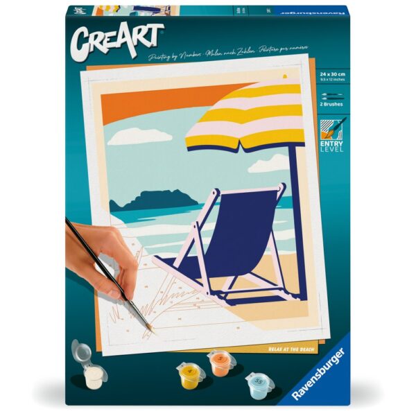 Ravensburger - CreArt pictura pe numere pentru adulti relaxare la plaja - RVSPBN23897