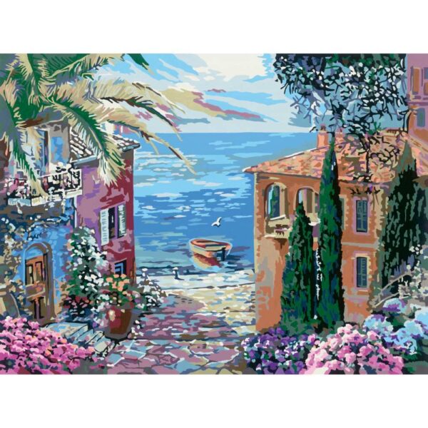 Ravensburger - CreArt pictura pe numere pentru adulti Tablou Canvas peisaj mediteranean - RVSPBN23913