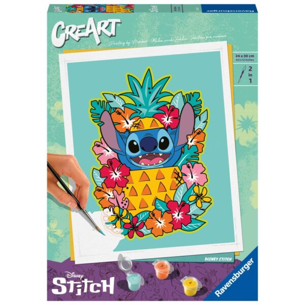 Ravensburger - CreArt pictura pe numere pentru adulti Disney Stitch floral - RVSPBN23933