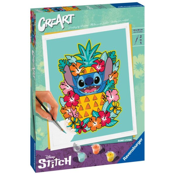 Ravensburger - CreArt pictura pe numere pentru adulti Disney Stitch floral - RVSPBN23933