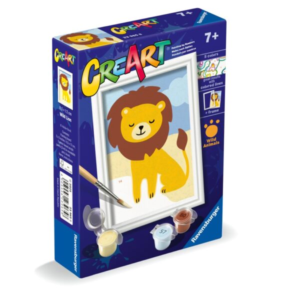 Ravensburger - CreArt pictura pe numere pentru copii leu salbatic - RVSPBN23965