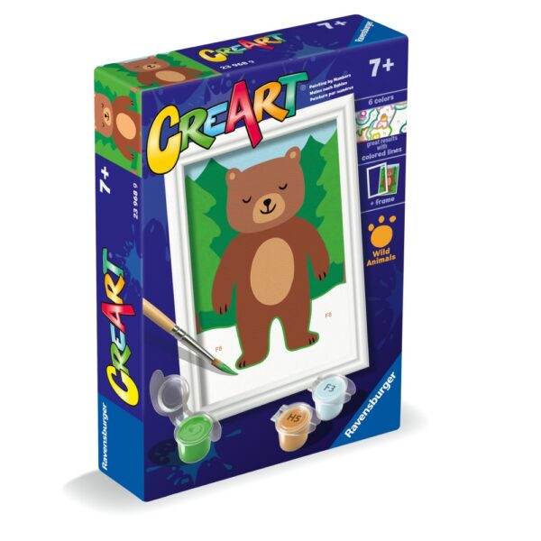 Ravensburger - CreArt pictura pe numere pentru copii urs salbatic - RVSPBN23968