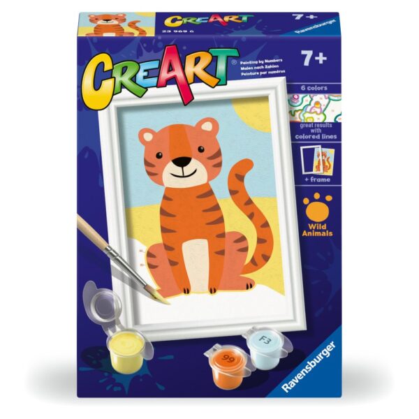Ravensburger - CreArt pictura pe numere pentru copii tigru salbatic - RVSPBN23969