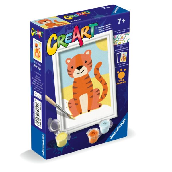 Ravensburger - CreArt pictura pe numere pentru copii tigru salbatic - RVSPBN23969