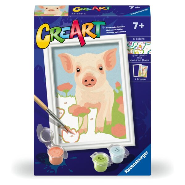 Ravensburger - CreArt pictura pe numere pentru copii porcusor dragut - RVSPBN23970