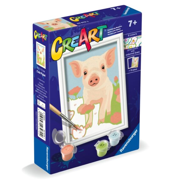 Ravensburger - CreArt pictura pe numere pentru copii porcusor dragut - RVSPBN23970