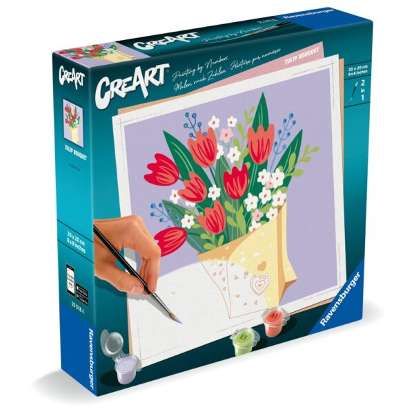 Ravensburger - CreArt pictura pe numere pentru adulti buchet de lalele - RVSPBN25518