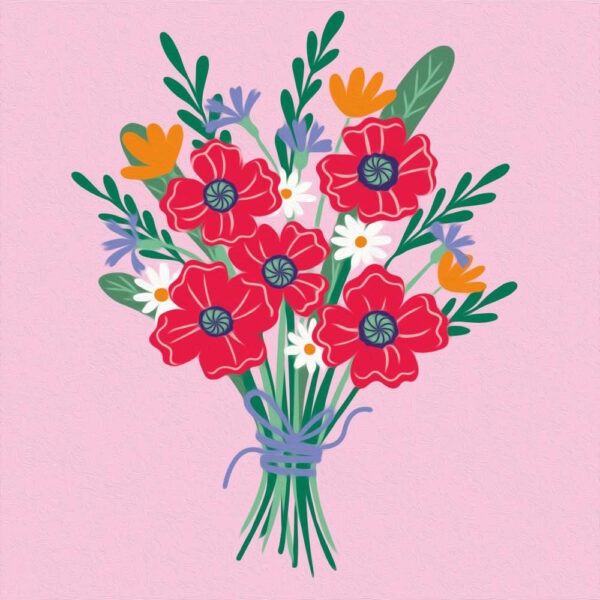 Ravensburger - CreArt pictura pe numere pentru adulti buchet de maci - RVSPBN25519