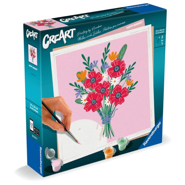 Ravensburger - CreArt pictura pe numere pentru adulti buchet de maci - RVSPBN25519