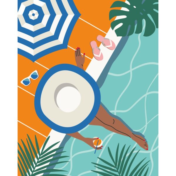 Ravensburger - CreArt pictura pe numere pentru adulti momente de relaxare la piscina - RVSPBN25523