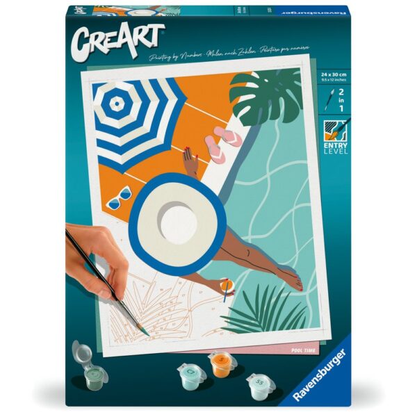 Ravensburger - CreArt pictura pe numere pentru adulti momente de relaxare la piscina - RVSPBN25523