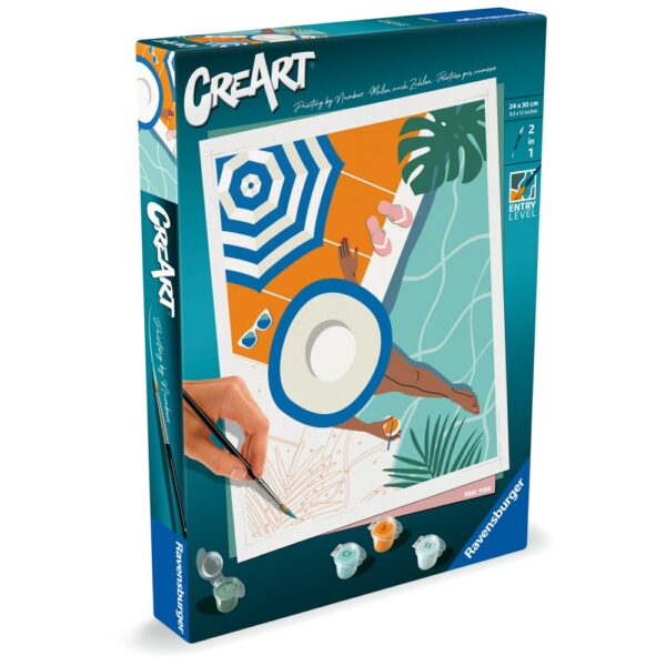 Ravensburger - CreArt pictura pe numere pentru adulti momente de relaxare la piscina - RVSPBN25523