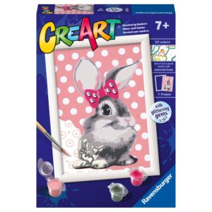 Ravensburger - CreArt pictura pe numere pentru copii iepuras cu funda - RVSPBN28933