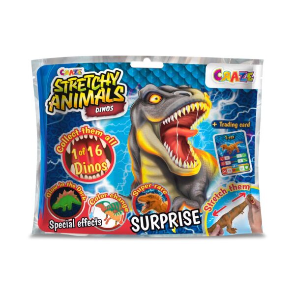 Craze - Figurina elastica Dinozaur cu umplutura speciala si piele elastica - CRZ43851