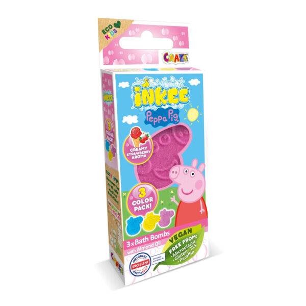 Craze - Bombe de baie Inkee 3 buc asortate in forma de Peppa Pig - CRZ44001