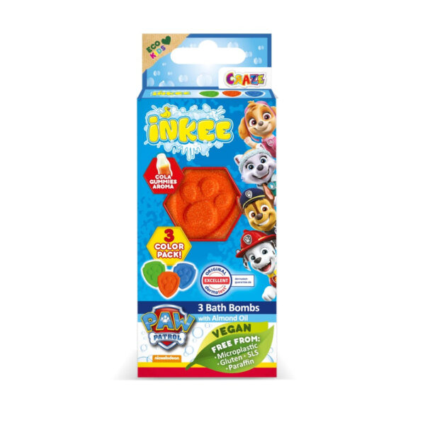 Craze - Bombe de baie Inkee 3 buc asortate in forma de labuta Paw Patrol - CRZ44032