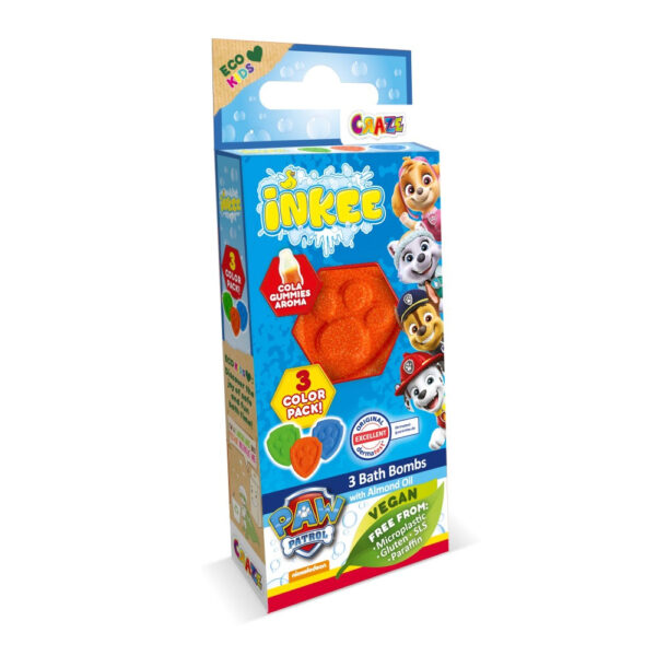 Craze - Bombe de baie Inkee 3 buc asortate in forma de labuta Paw Patrol - CRZ44032